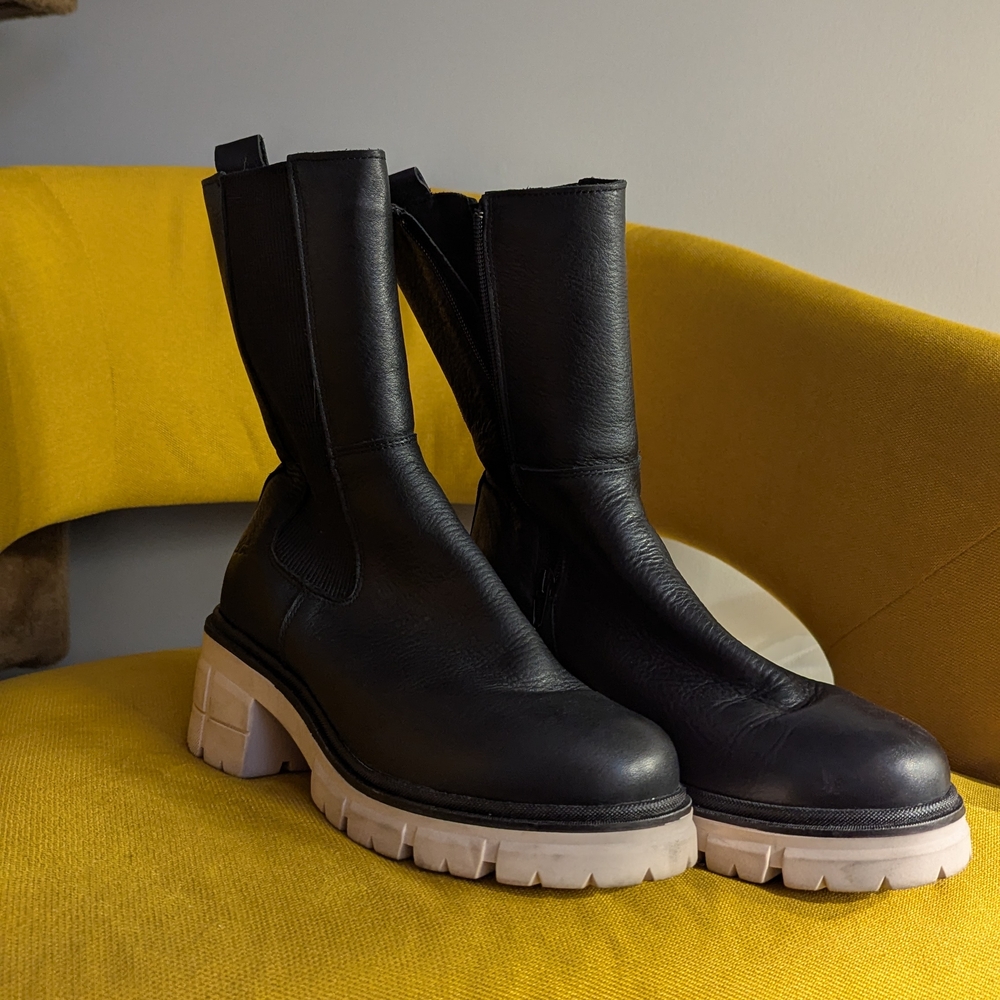 Black Leather Women's Boots